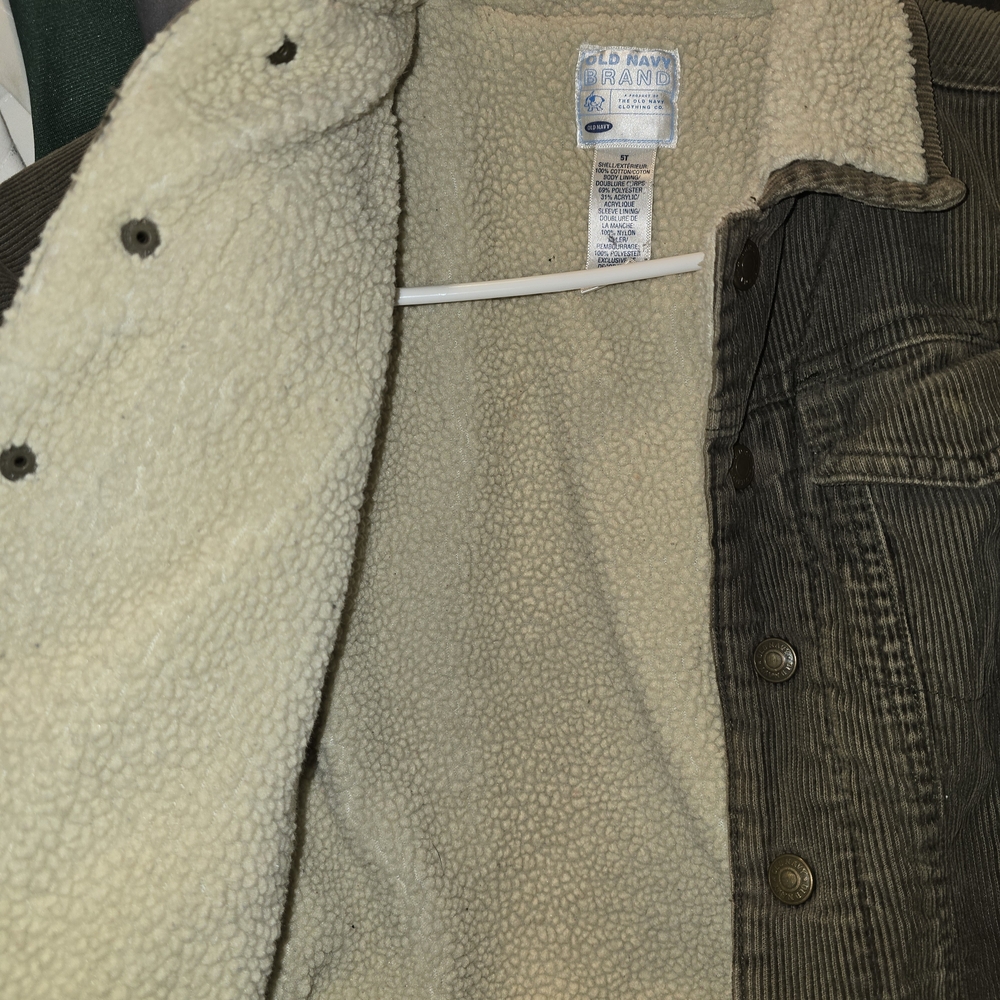 Old Navy Dark Brown Corduroy Jacket with Cream Lining